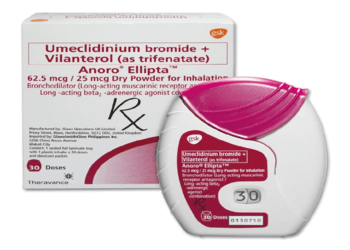 Image of Anoro Ellipta inhaler from MedsEngage – Dual bronchodilator therapy for COPD management