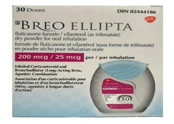 Image of Breo Ellipta inhaler (Fluticasone/Vilanterol) – Buy Breo Ellipta from MedsEngage, for asthma and COPD maintenance therapy