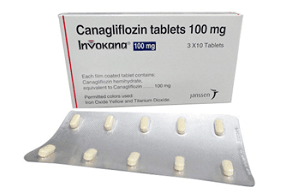 Image of Invokana (Canagliflozin) tablets from MedsEngage – Type 2 diabetes SGLT2 inhibitor for blood sugar control